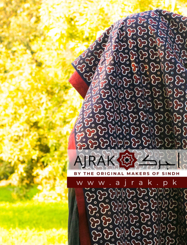 Handmade Mohen-jo-daro Ajrak block print on premium cotton fabric