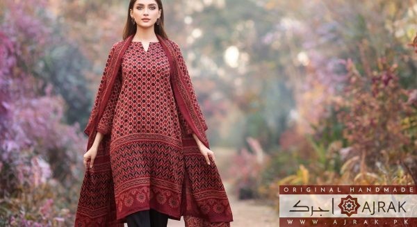 Traditional Sindhi block print details on Gulzar dupatta